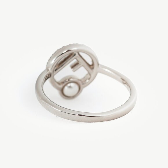 Fendi F is Fendi Pearl & Crystal Palladium-Plated Ring - Picture 2 of 5